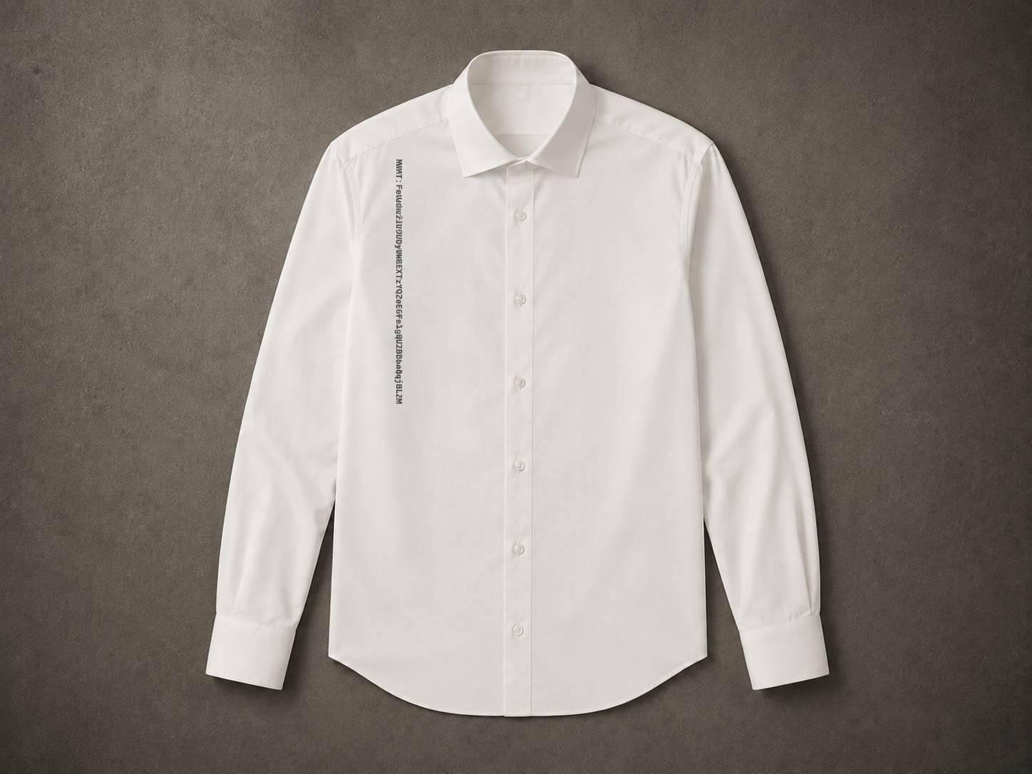 STRUCTURE Oxford Shirt — White, shown with its design-preview wallet-address artwork.