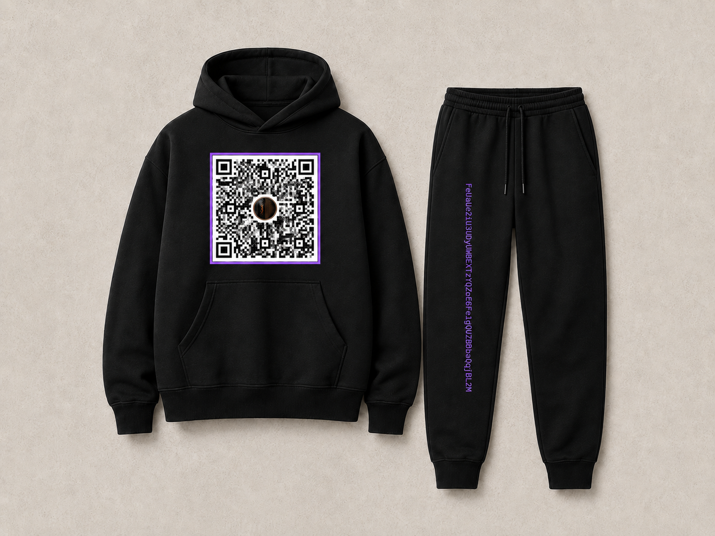 VOID Set 07 — QR / Violet, shown with its design-preview wallet-address artwork.